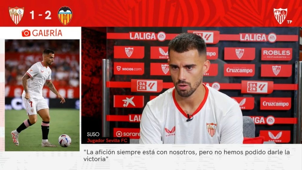 Suso en las declaraciones postpartido frente al Valencia Foto: Sevilla FC
