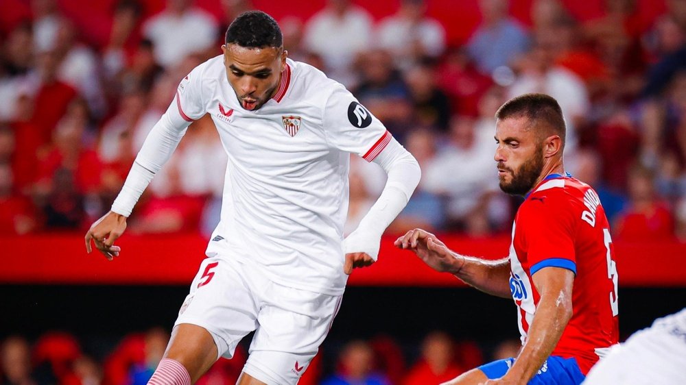 Youssef En-Nesyri, en el Sevilla FC-Girona FC. Foto: SFC Media