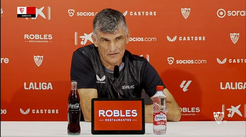 José Luis Mendilibar, en la rueda de prensa previa al choque ante el Atlético de Madrid. Foto: SFC Media