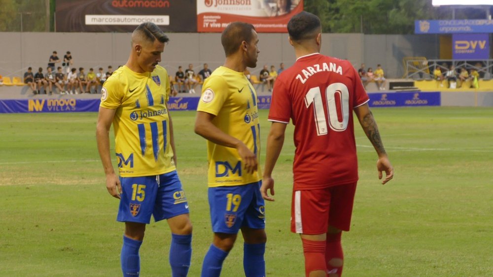 Antonio Zarzana, durante el Orihuela-Sevilla Atlético. Foto: SFC Media