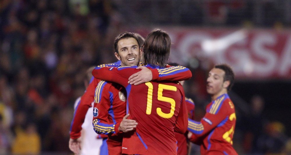 Marchena y Sergio Ramos en un partido de la Selección Española   Foto: José A. García