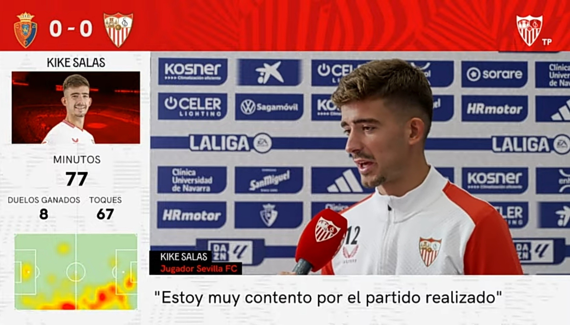 Kike Salas tras el partido frente a Osasuna