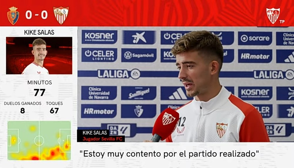 Kike Salas tras el partido frente a Osasuna