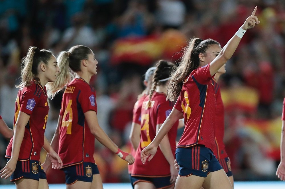 Inma Gabarro celebrando el gol con la Selección Española frente a Suiza   Foto: Selección Española