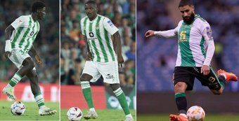 Assane Diao, William Carvalho y Nabil Fekir muy pronto estarán en disposición de jugar juntos en el Real Betis.- RBB
