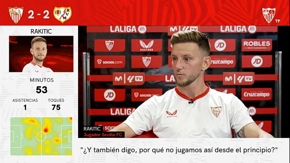 Rakitic en la entrevista tras el partido frente al Rayo Vallecano