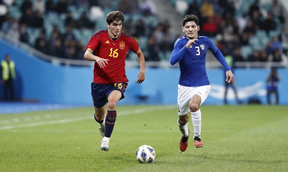 Juanlu en el partido que enfrentó a España sub-21 y a Uzbekistán  Foto: SEFutbol