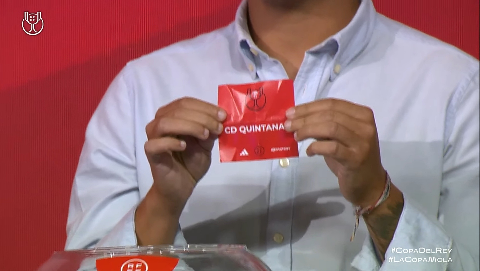 Papeleta del CD Quintanar en el sorteo de la Copa del Rey