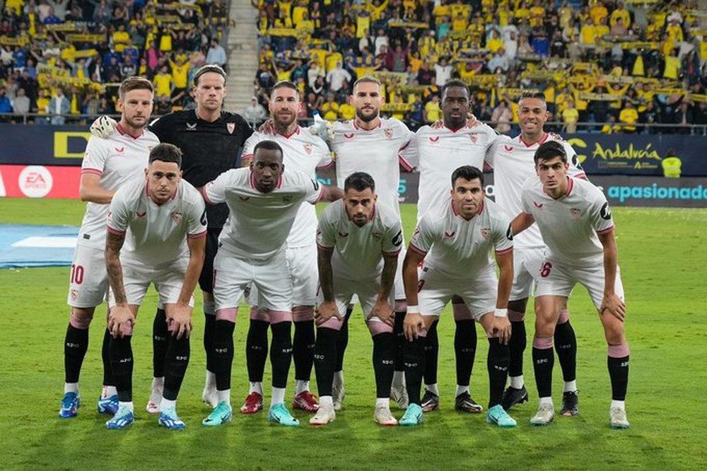 Once del Sevilla FC en su partido frente al Cádiz CF Foto: Sevilla FC