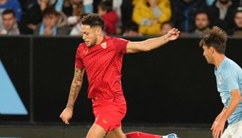 Lucas Ocampos, durante el Celta-Sevilla. Foto: SFC Media
