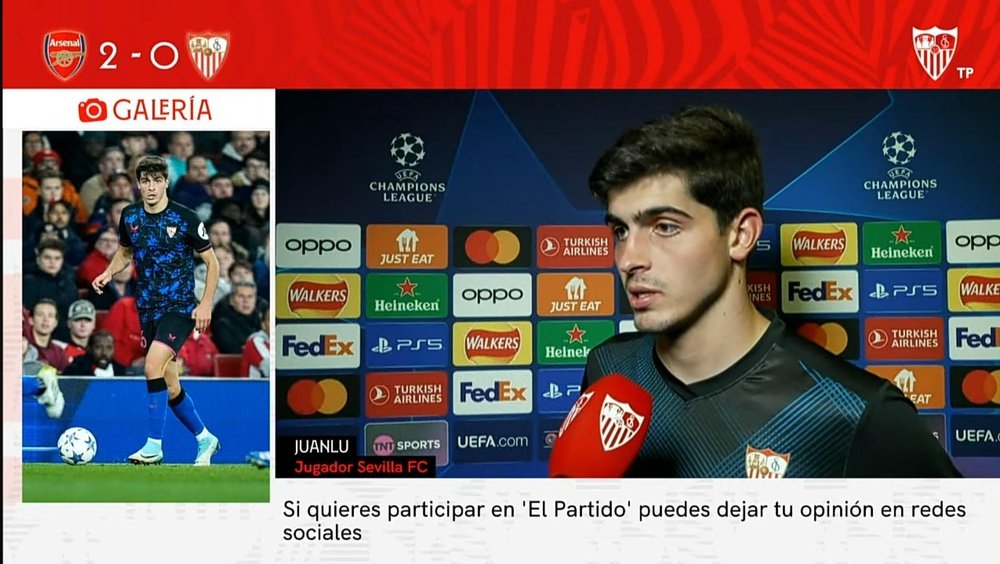 Juanlu, tras el Arsenal-Sevilla. Foto: SFC Media