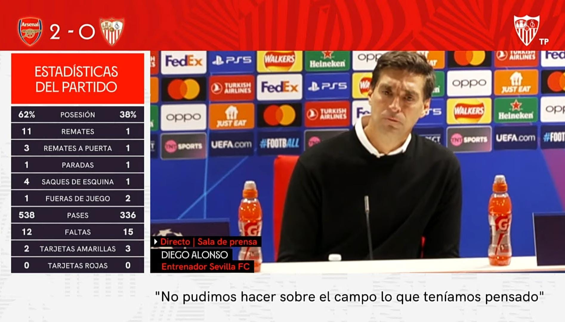Diego Alonso: “No pudimos hacer lo que queríamos porque el rival fue mejor”