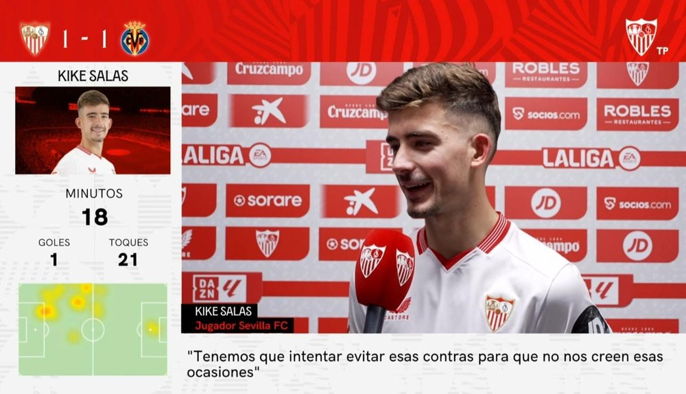 Kike Salas en las declaraciones tras el empate frente al Villarreal