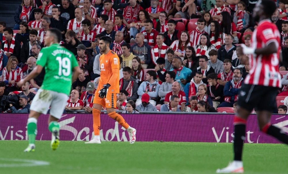Rui Silva, durante el partido del pasado domingo en San Mamés.- RBB
