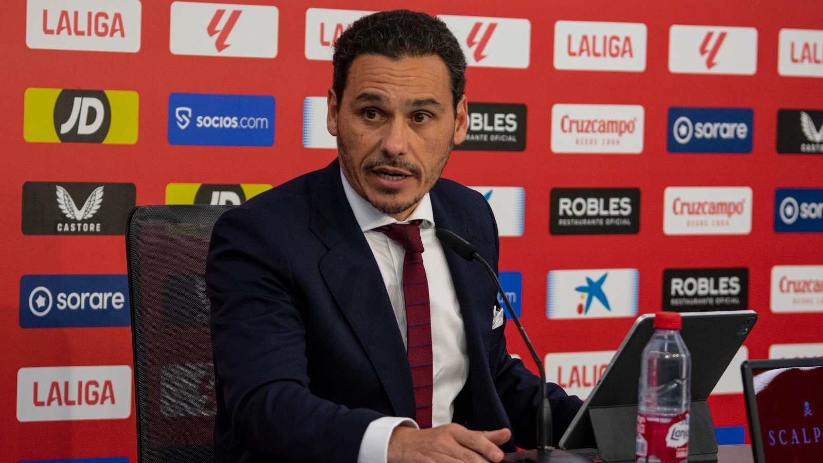 José María del Nido Carrasco, en su presentación como nuevo presidente del Sevilla FC. Foto: Mario Míjenz