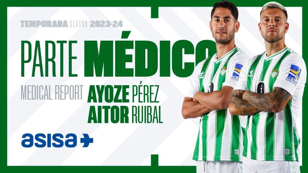 Ayoze y Ruibal se unen a la larga nómina de lesionados en el Real Betis.- RBB