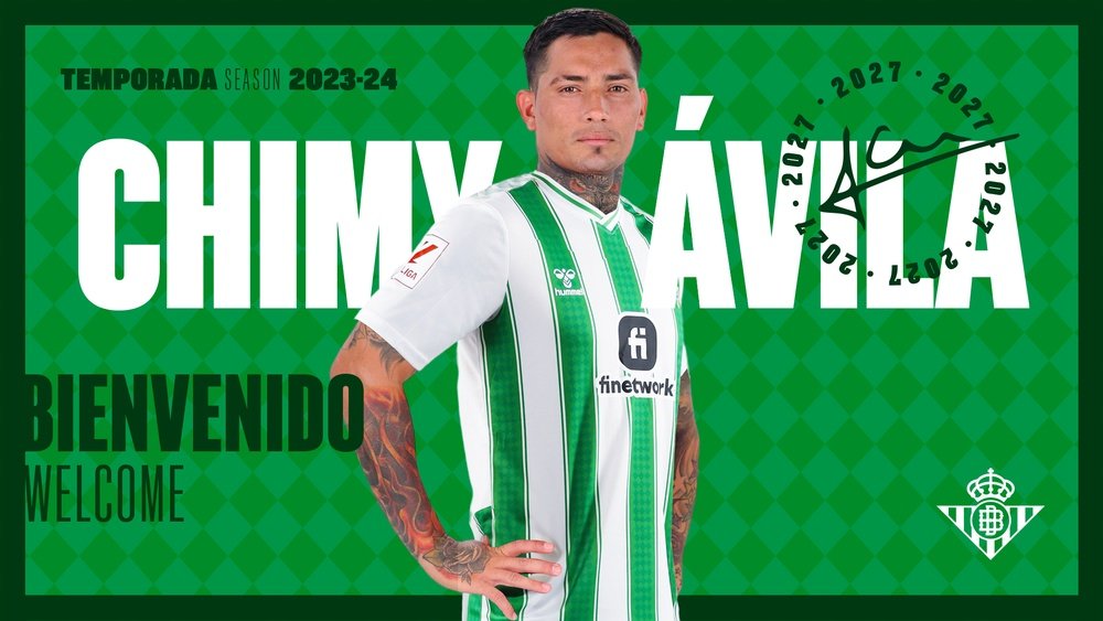 Chimy Avila firma por el Real Betis hasta junio de 2027.- RBB