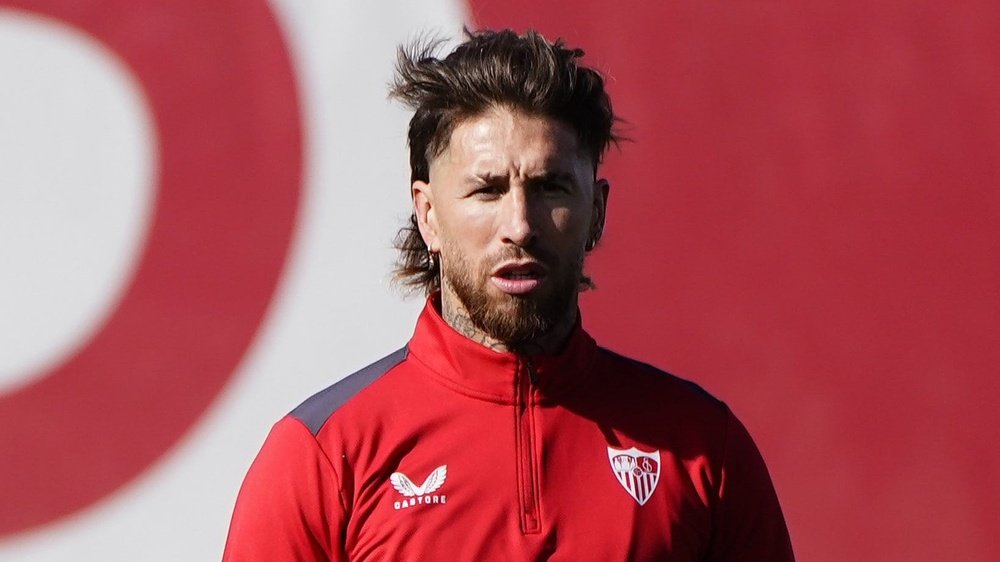 Sergio Ramos, en un entrenamiento con el Sevilla FC.-SFC