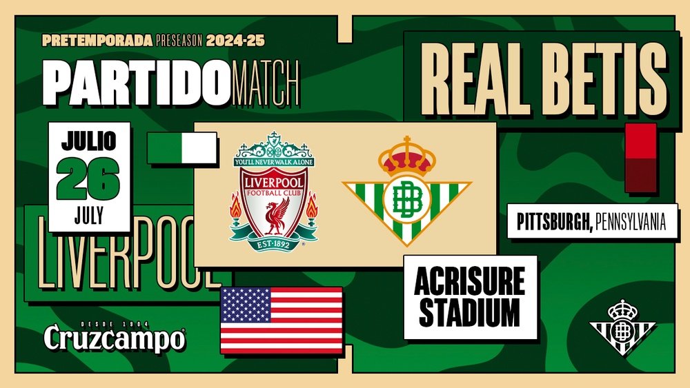 Anuncio del amistoso entre Betis y Liverpool. RBB