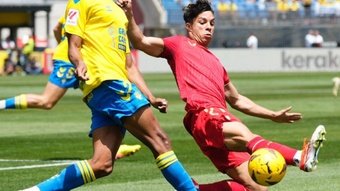 Óliver Torres, en el partido ante la UD Las Palmas.-