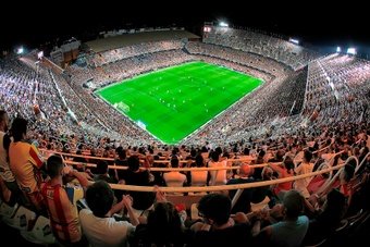 El estadio de Mestalla se llenará el sábado para el Valencia-Betis.- VCF