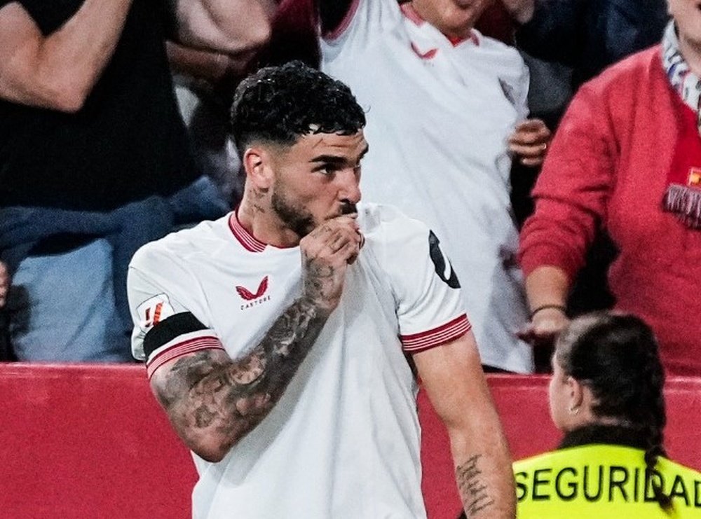 Isaac Romero celebrando su gol ante el Mallorca Foto: Sevilla FC
