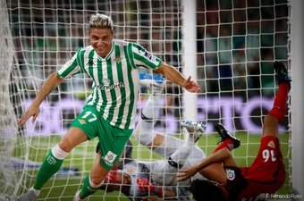 Joaquín celebra el gol del triunfo en el último derbi liguero ganado por el Real Betis en el Villamarín, que puso fin a la peor racha como local de la historia.-  Fernando Ruso