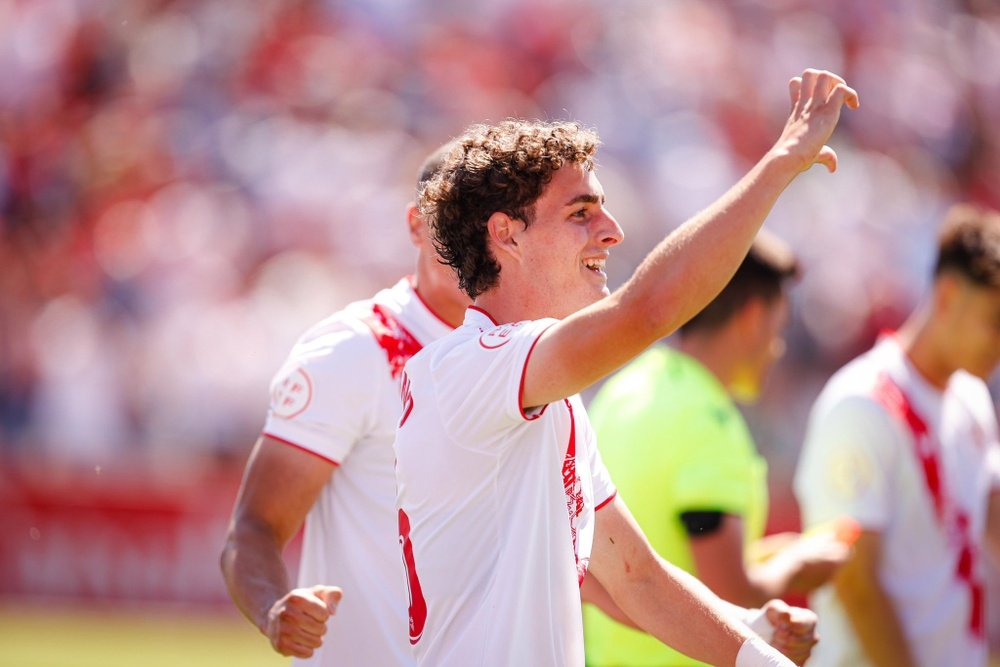 Manu Bueno celebrando su gol frente al UCAM Murcia Foto: Sevilla FC