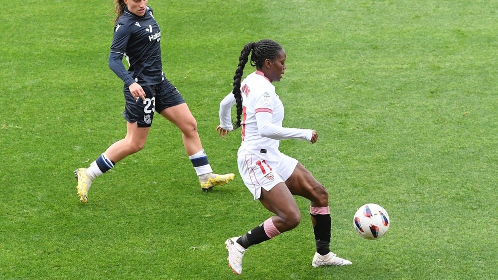 Toni Payne en el partido que enfrentó al Sevilla FC y a la Real Sociedad .- SFC