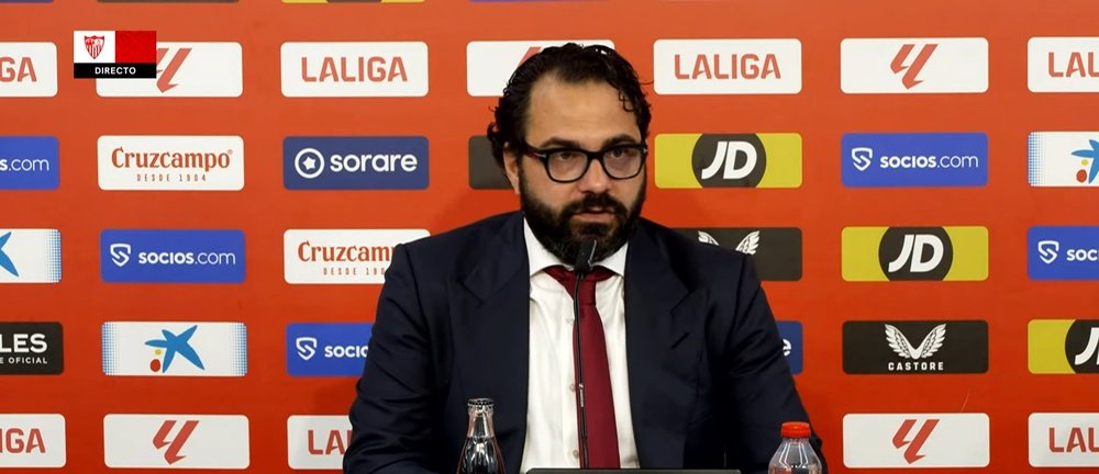 Víctor Orta, tras la rueda de prensa de presentación de Chidera Ejuke .-SFC