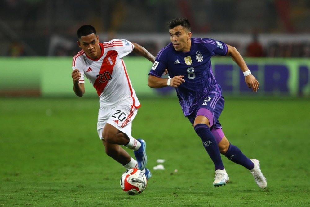 Marcos Acuña, en el partido amistoso ante Perú .-SFC