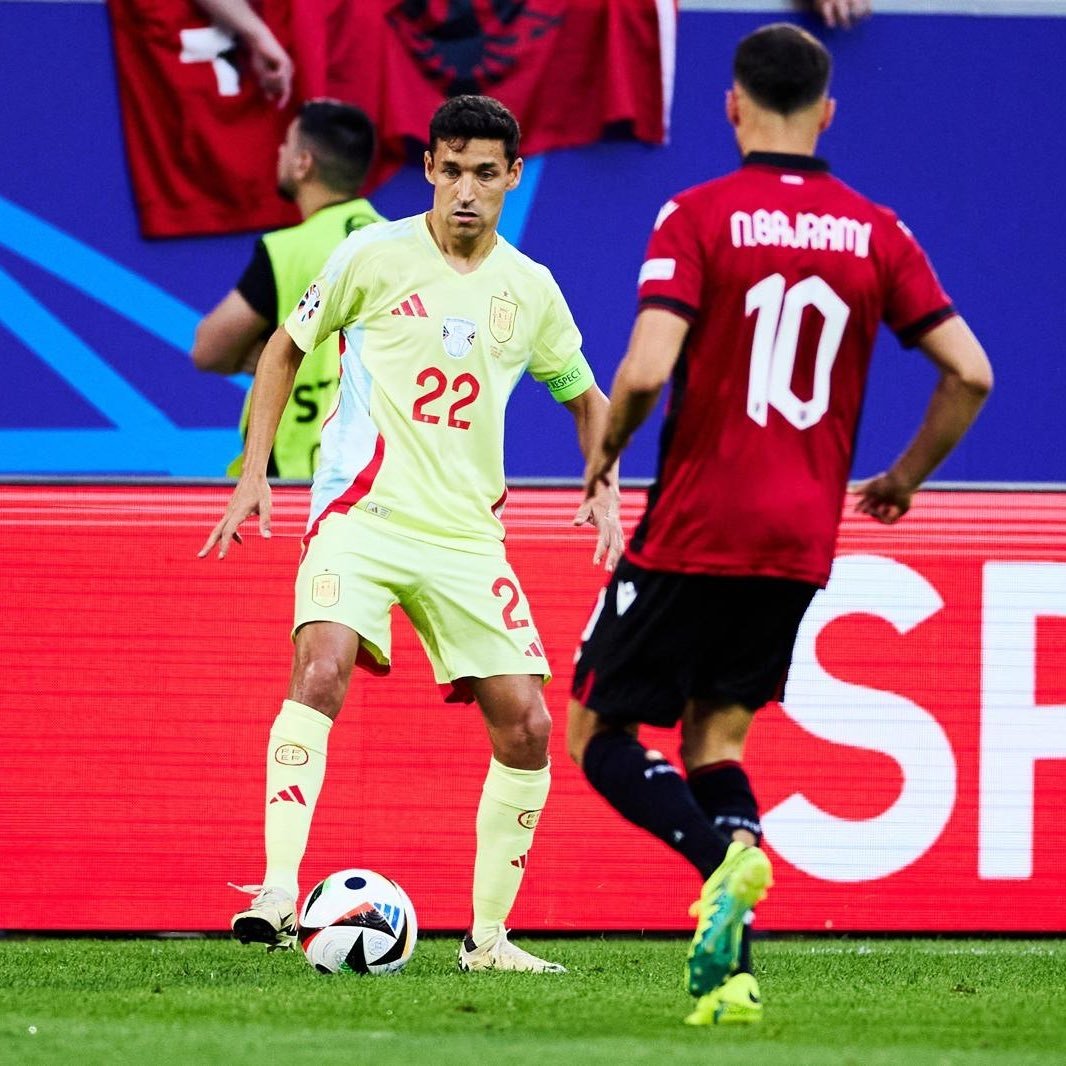 Jesús Navas durante el partido de España y Albania en la Eurocopa 2024  Foto: Selección Española