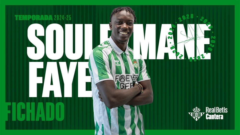 Souleymane Faye firma por cuatro temporadas con el Real Betis.- RBB