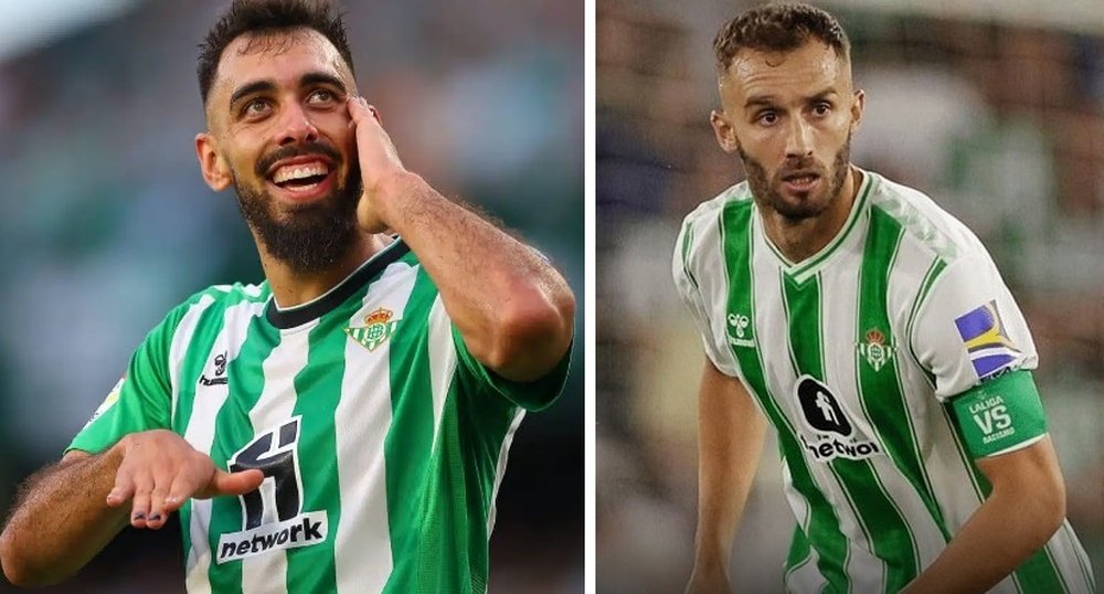 Los jugadores béticos Borja Iglesias y Germán Pezzella.-