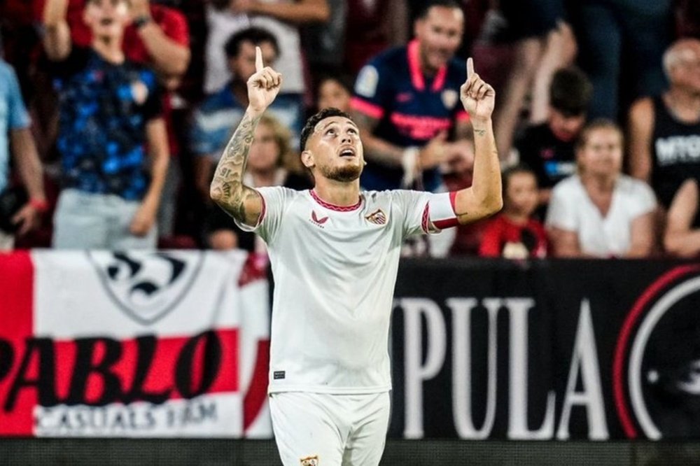 Ocampos celebrando su gol en el XIII Trofeo Antonio Puerta Foto: Sevilla FC