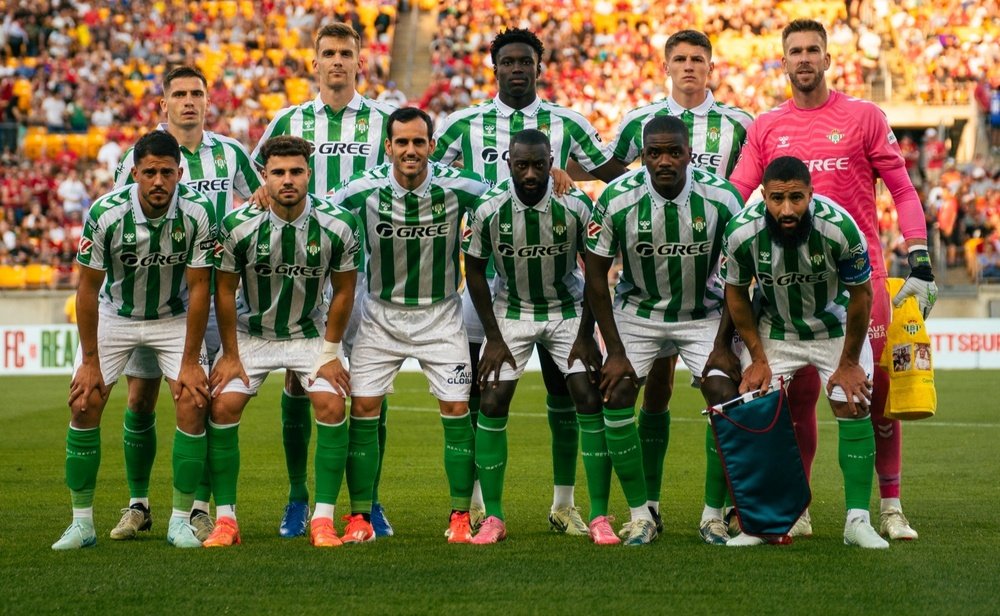 El once inicial del Real Betis que se midió al Liverpool en Pittsburgh.- RBB