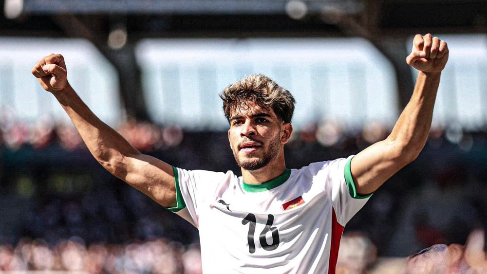 Abde avec la sélection du Maroc. @FutbloMarroqui