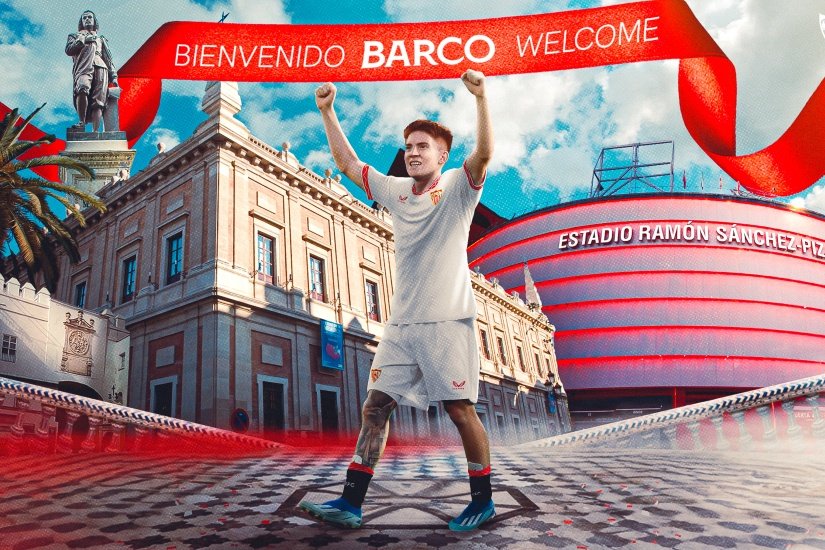 Imagen de presentación de Valentín Barco como jugador del Sevilla FC  Foto: SFC