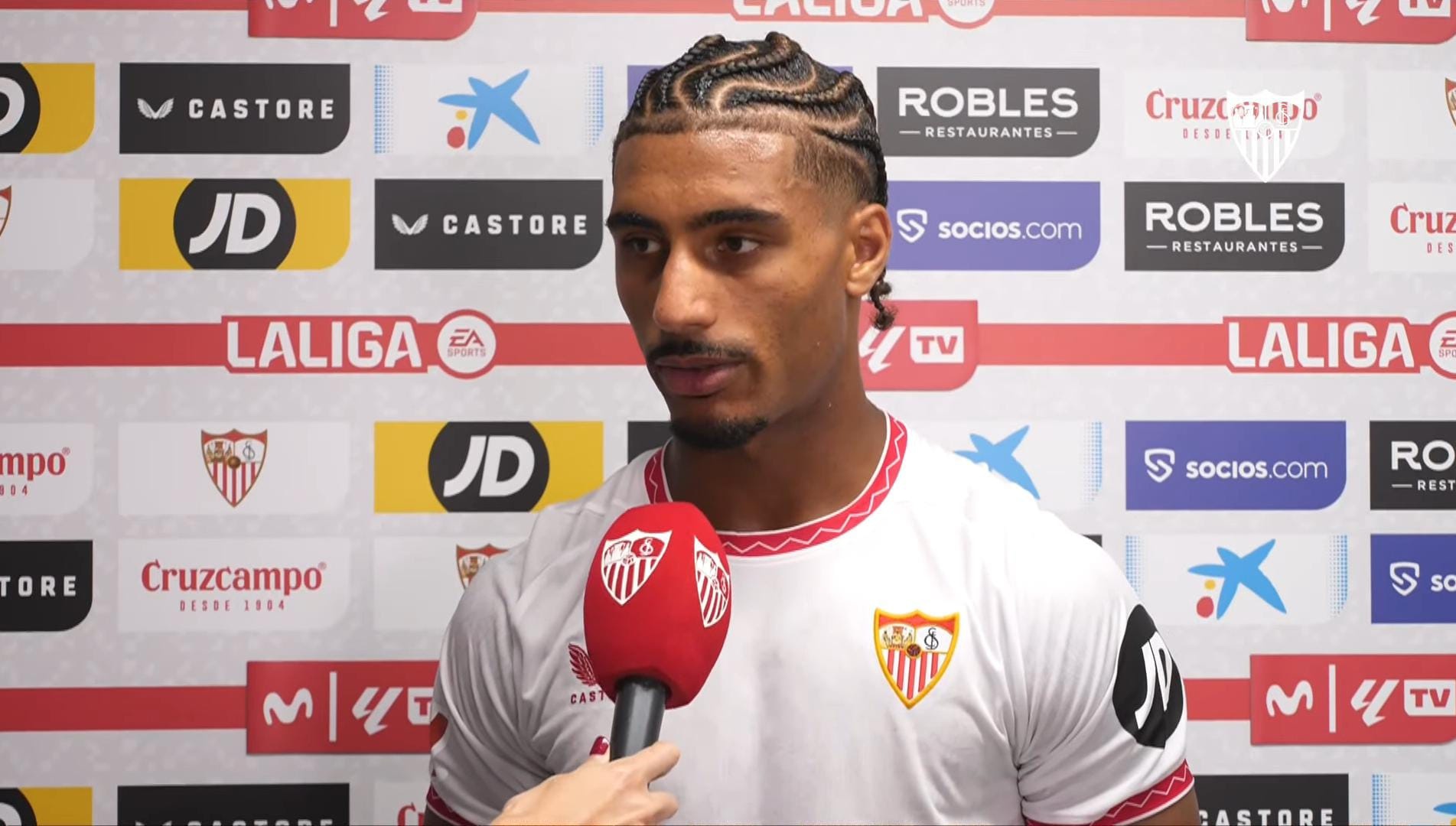 Badé, durante las declaraciones tras la derrota del Sevilla FC ante el Villarreal