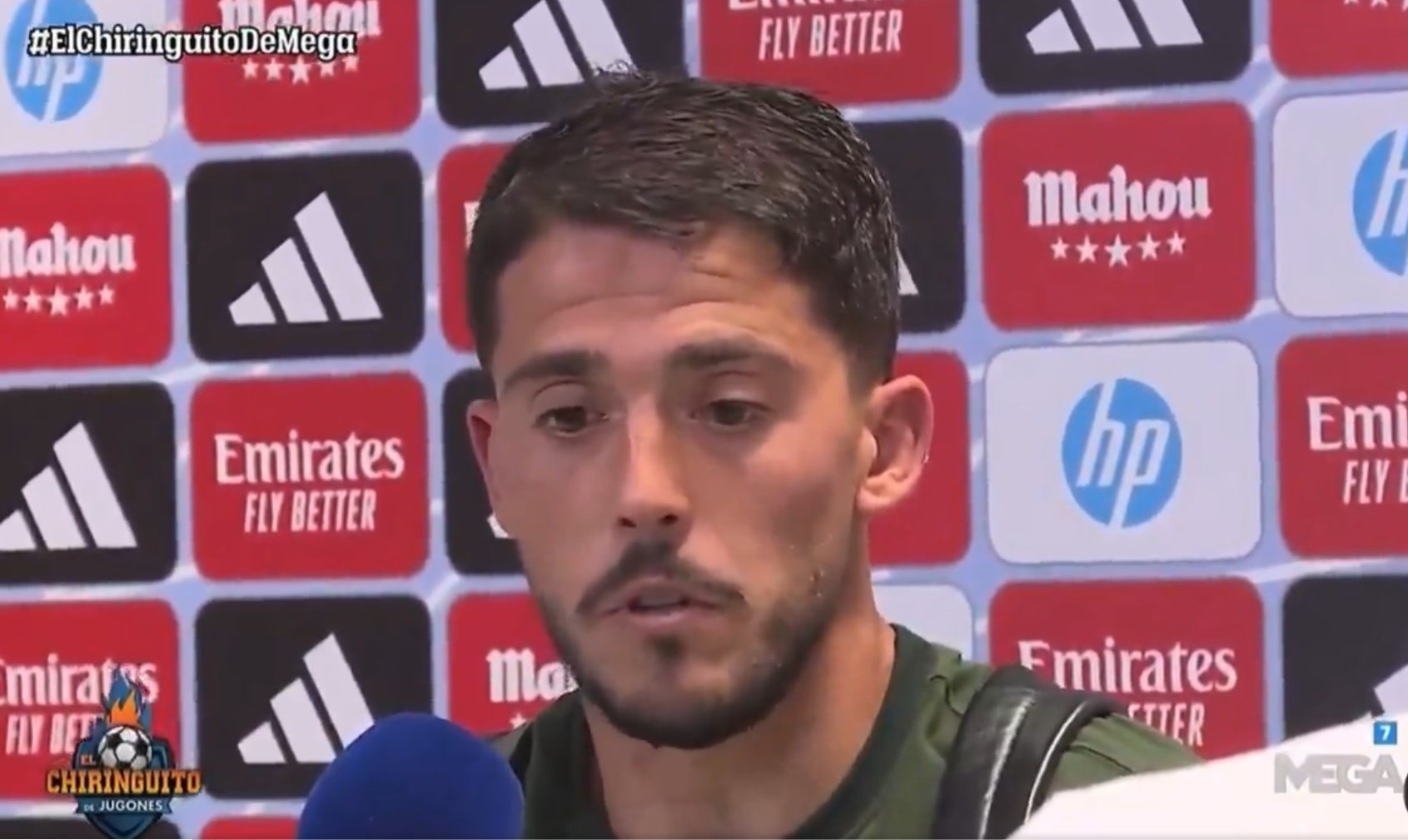 Pablo Fornals, ayer en la zona mixta del Bernabéu.- Mega