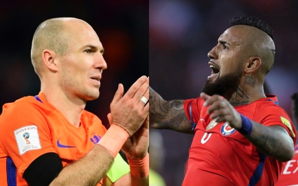 Holanda y Chile se han quedado fuera del Mundial de Rusia. EFE/AFP