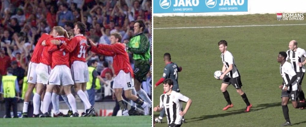 On the left, Bayern-Manchester United; and on the right, Bath-Weston Super Mare. BeSoccer