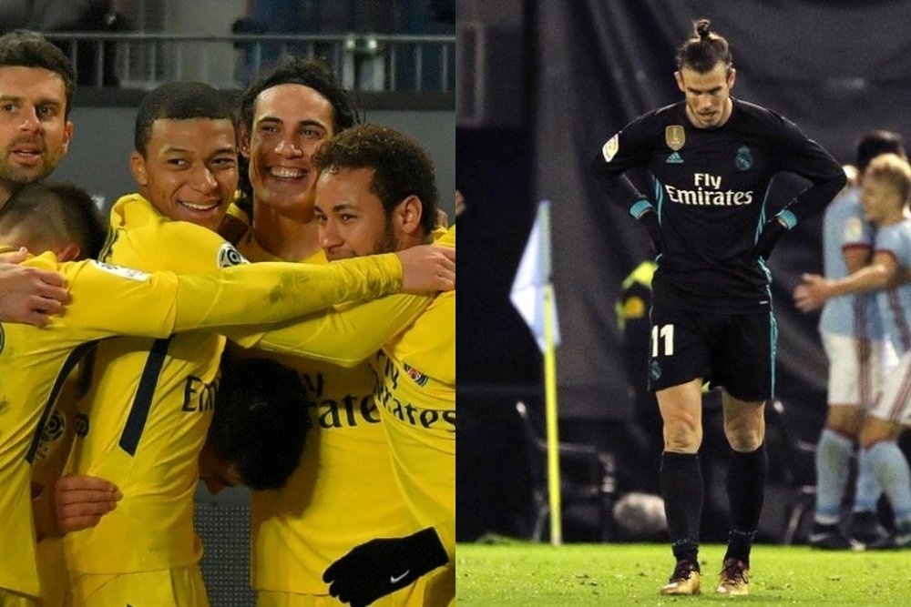 PSG y Real Madrid o el día y la noche. EFE/AFP