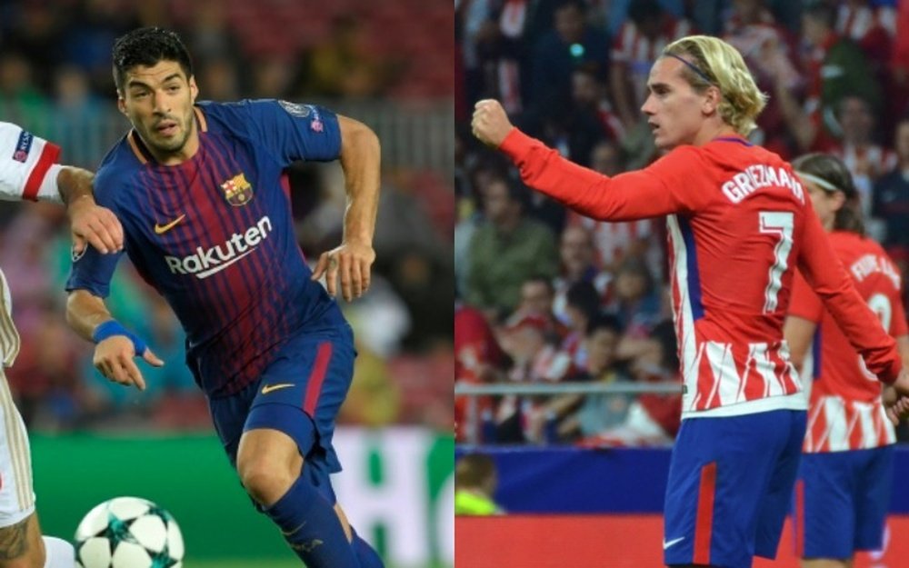 On the left, Luis Suarez; on the right, Antoine Griezmann. EFE/BeSoccer