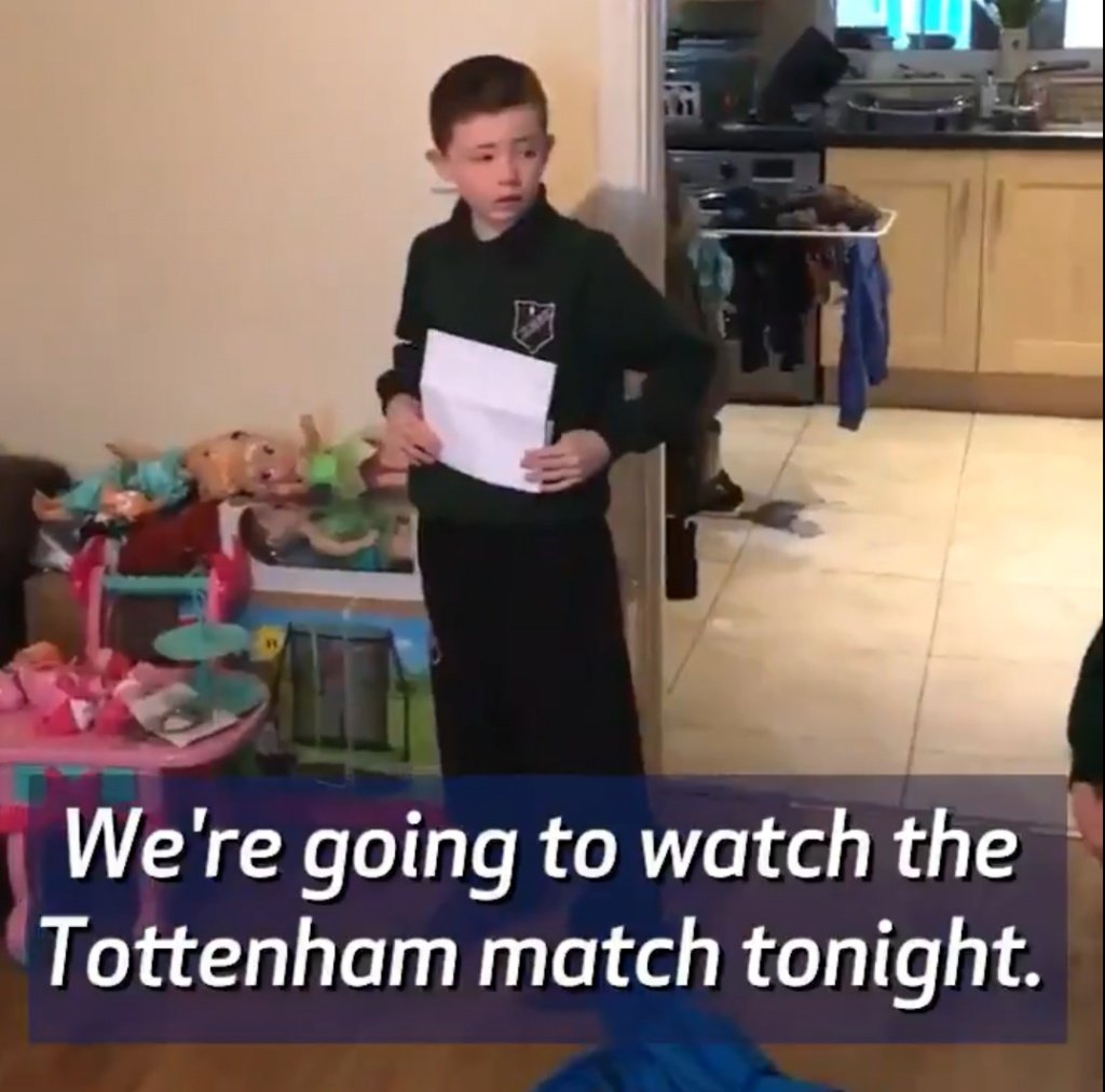 The youngster could barely believe his luck. Twitter/SpursOfficial