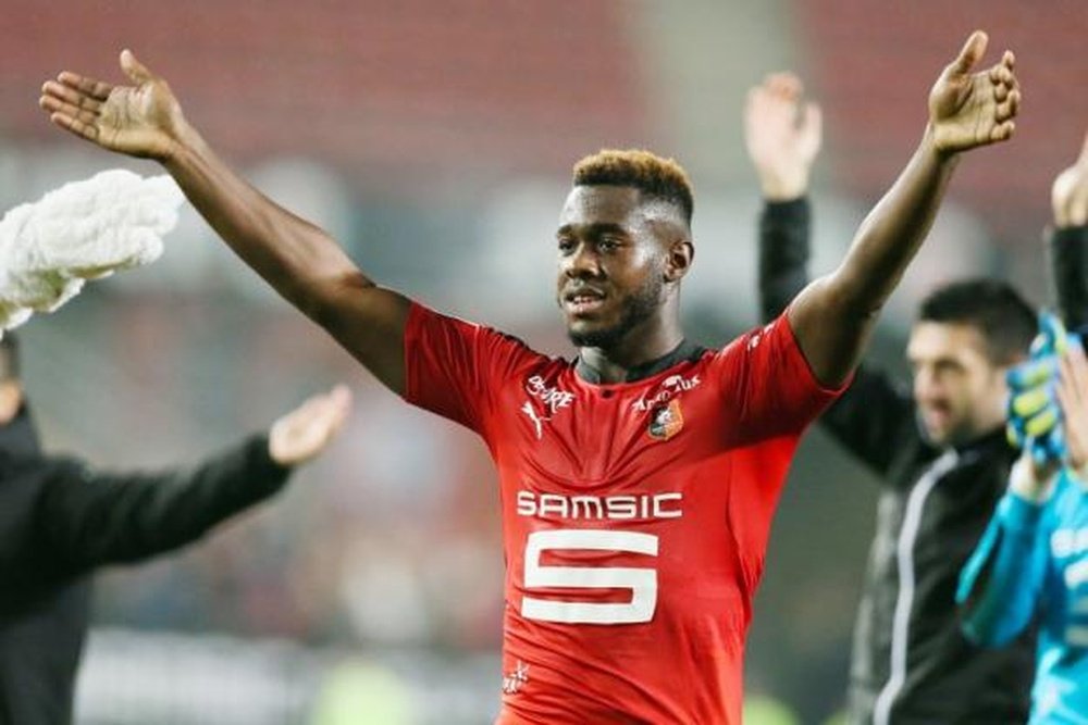 Adama Diakhaby lors d'un match de Ligue 1 avec Rennes. AFP