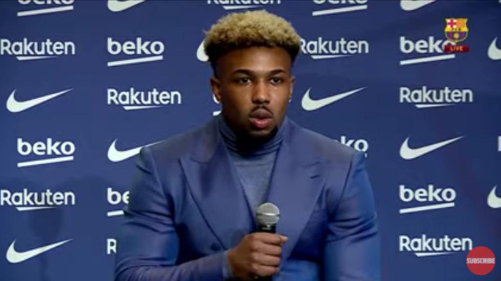 Presentación de Adama con el Barcelona