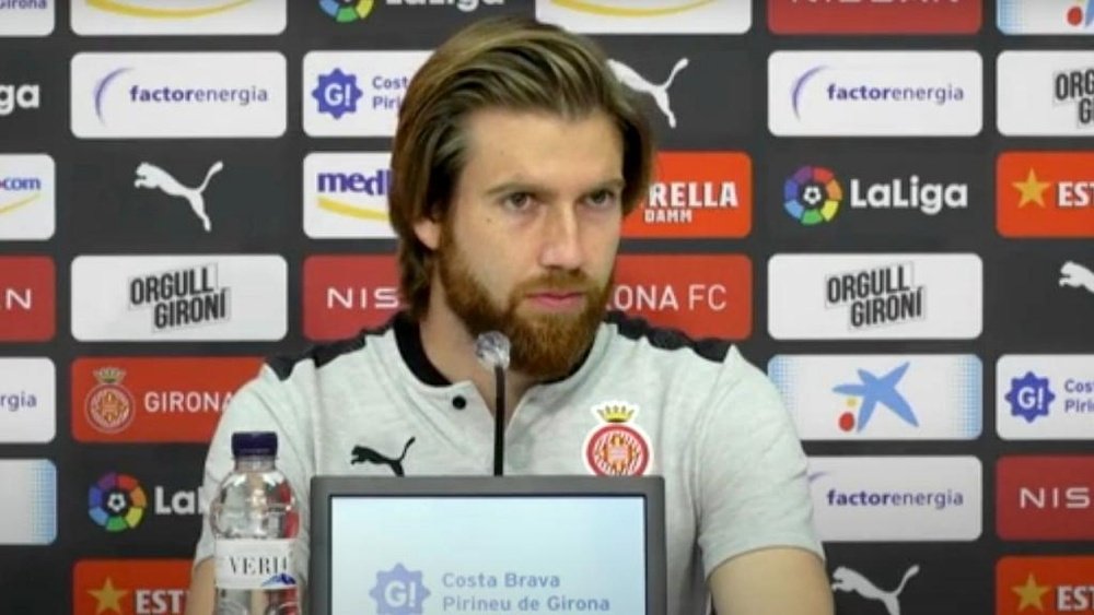 Ortolà habló como jugador del Girona. Captura/GironaFC