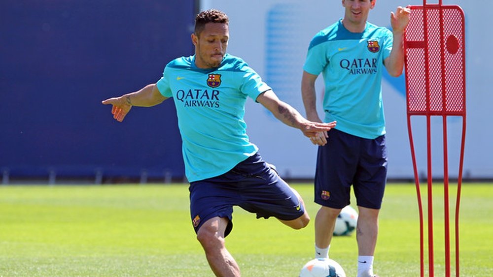 Adriano, entrenando con el Barcelona. FCBarcelona