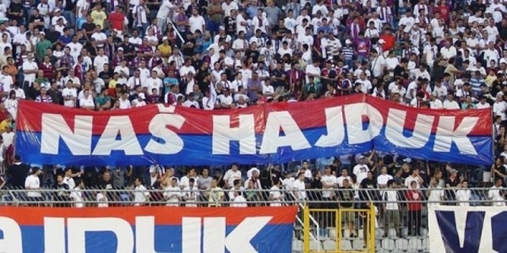 Afición del Hajduk durante un partido. Hadjuk